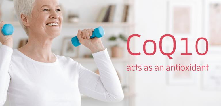 CoQ10 acts as an antioxidant