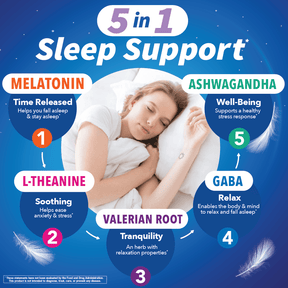 Qunol 5 in 1 Sleep Support - Melatonin, Ashwagandha